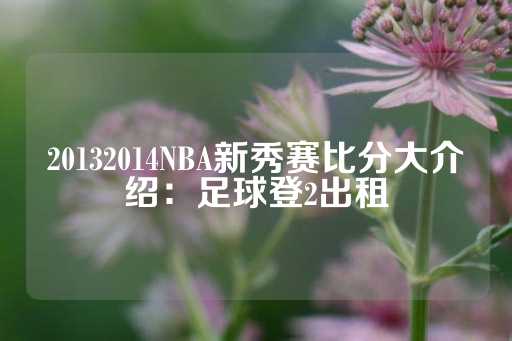 20132014NBA新秀赛比分大介绍：足球登2出租-第1张图片-皇冠信用盘出租